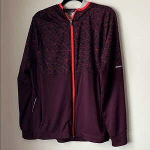 DSG Men's Plum Jacket with Neon coral Trim